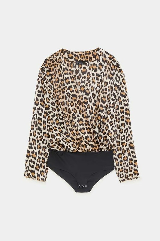 zara animal print bodysuit